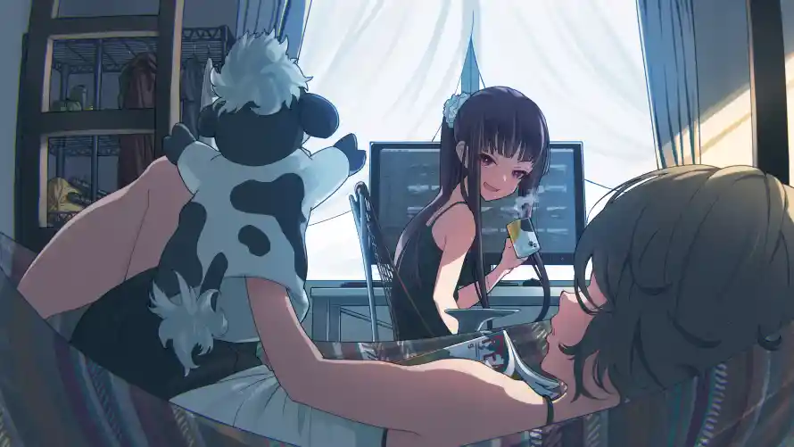 4k动漫壁纸 - 少女 - 二次元 - 人物互动「哲风壁纸」