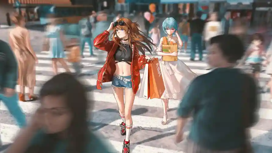4k动漫壁纸 - 少女 - eva - 二次元「哲风壁纸」