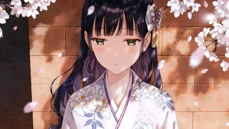 4k动漫壁纸 - 和服 - 少女 - 樱花「哲风壁纸」