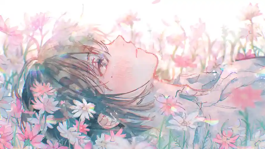 4k少女壁纸 - 花 - 插画 - 美女「哲风壁纸」