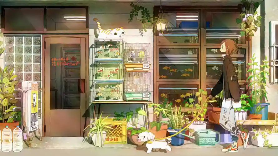 4k女孩壁纸-店铺场景与安逸-植物店铺壁纸推荐「哲风壁纸」