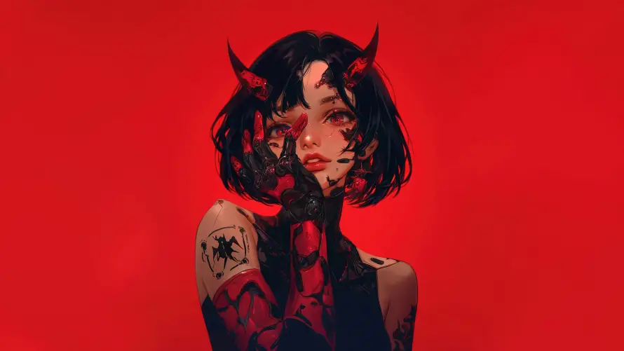 4kAI壁纸 - 动漫 - 少女 - 纹身「哲风壁纸」