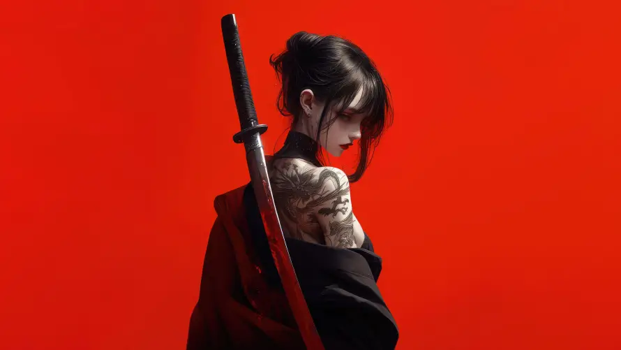 4kAI壁纸 - 动漫 - 少女 - 纹身「哲风壁纸」