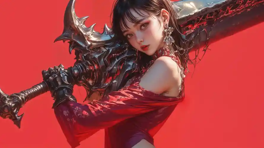 4kAI壁纸 - 动漫 - 大剑 - 少女「哲风壁纸」