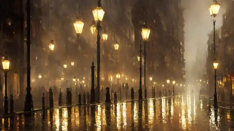 4kAI壁纸 - 倒影 - 光影 - 夜景「哲风壁纸」