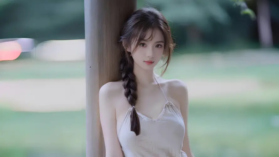 4k美少女壁纸-户外少女壁纸和温润可人-编发美女「哲风壁纸」