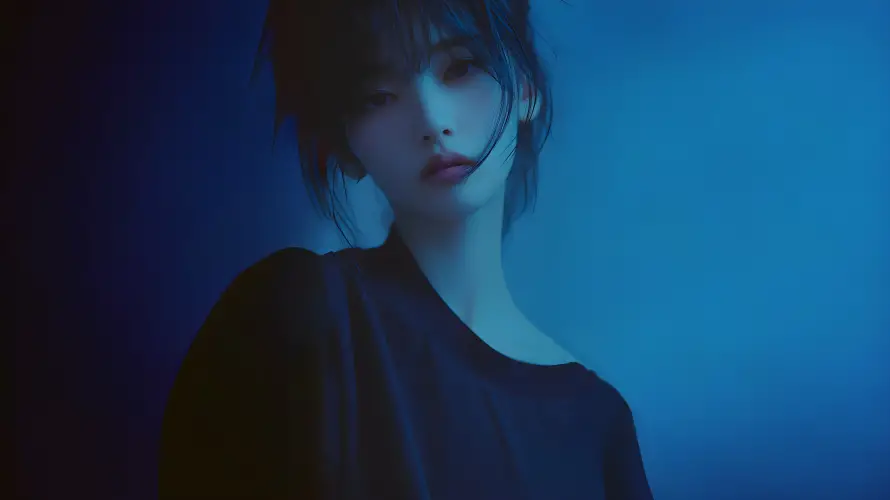 4k女孩壁纸 - 人物特写 - 温润可人 - 蓝色背景「哲风壁纸」 4k女孩壁纸 - 人物特写 - 温润可人 - 蓝色背景「哲风壁纸」