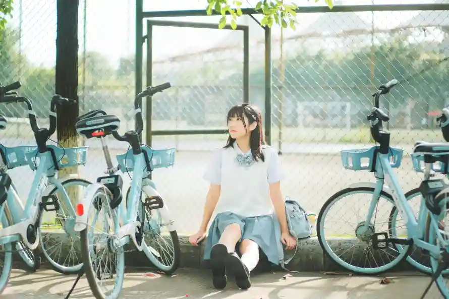 4kjk壁纸 - 少女 - 美女 - 自行车「哲风壁纸」