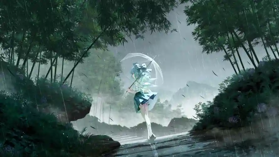 4k动漫壁纸 - 溪流 - 竹林 - 二次元「哲风壁纸」