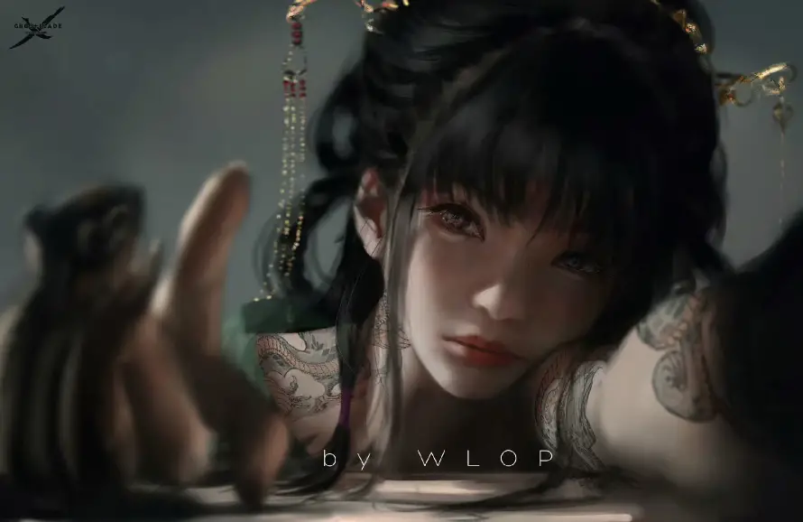 4k小绿壁纸 - 鬼刀 - WLOP - 动漫插画「哲风壁纸」