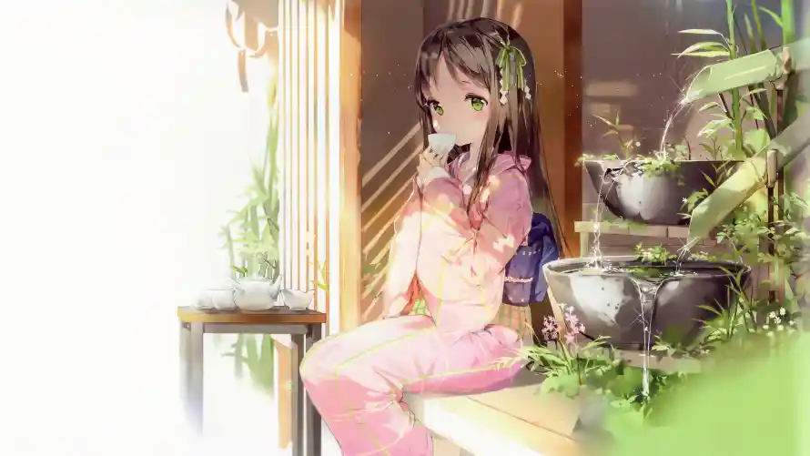 4k动漫壁纸 - 二次元 - 室内场景 - 日系少女「哲风壁纸」