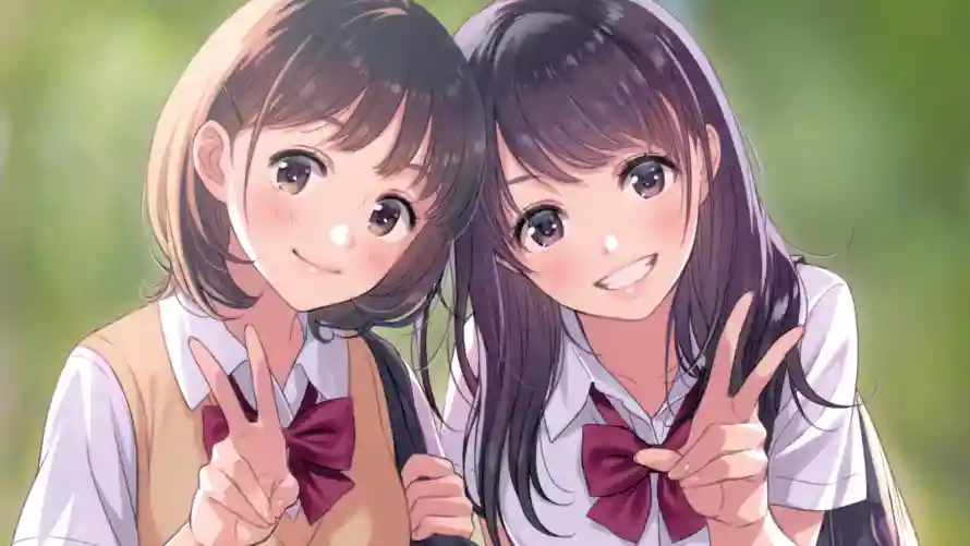 4k动漫壁纸 - 二次元 - 剪刀手 - 双少女「哲风壁纸」