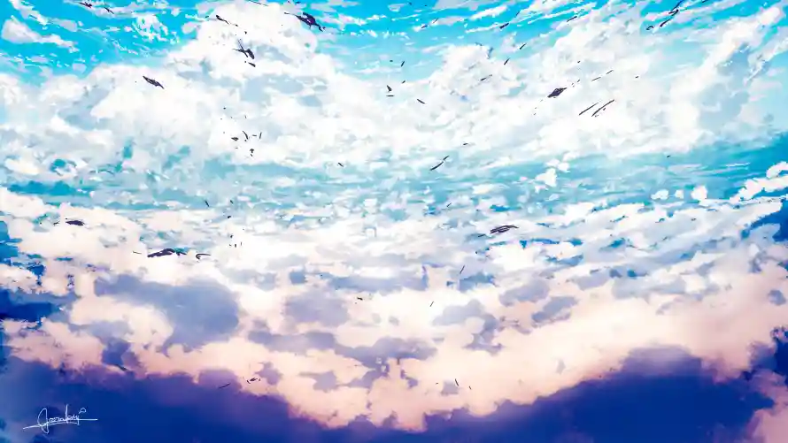 4k插画壁纸 - 二次元 - 云层光线 - 天空海洋「哲风壁纸」 4k插画壁纸 - 二次元 - 云层光线 - 天空海洋「哲风壁纸」