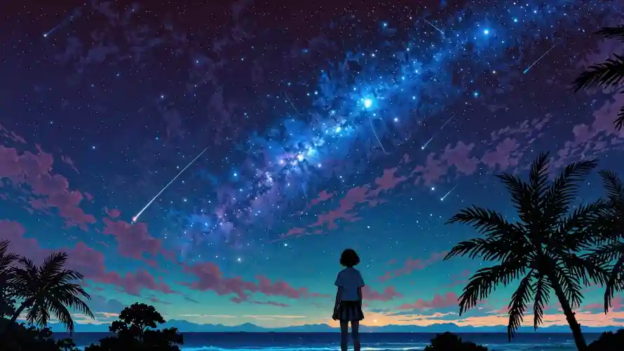 4k动漫壁纸 - 少年 - 星空 - 流星「哲风壁纸」 4k动漫壁纸 - 少年 - 星空 - 流星「哲风壁纸」