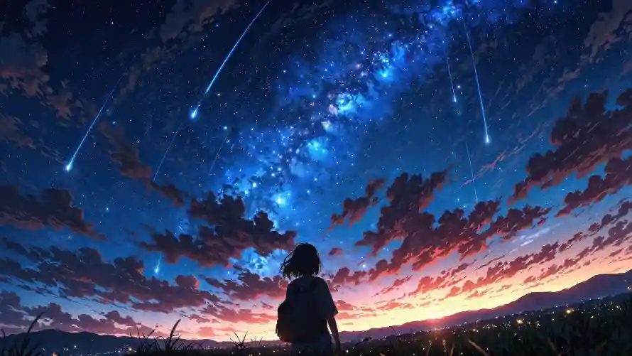 4k动漫壁纸 - 夜景 - 插画 - 星空「哲风壁纸」