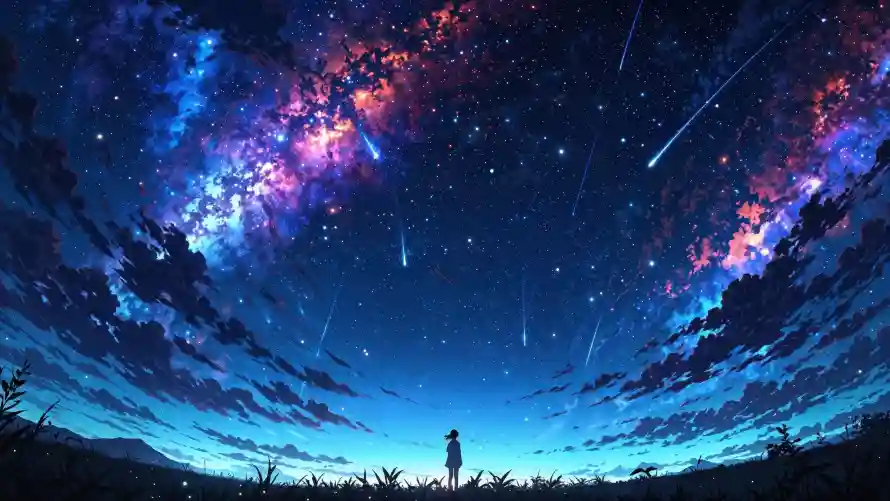 4k动漫壁纸 - 夜景 - 插画 - 星空「哲风壁纸」