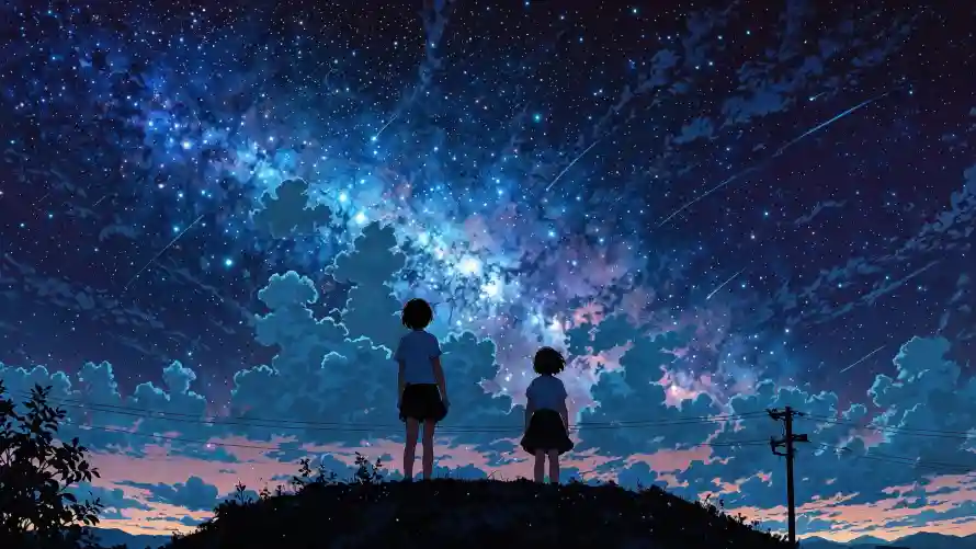 4k云朵壁纸 - 动漫 - 场景 - 夏夜「哲风壁纸」