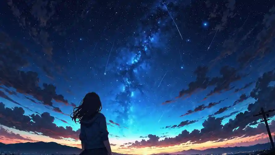 4k动漫壁纸 - 星空 - 二次元 - 夜空动漫「哲风壁纸」