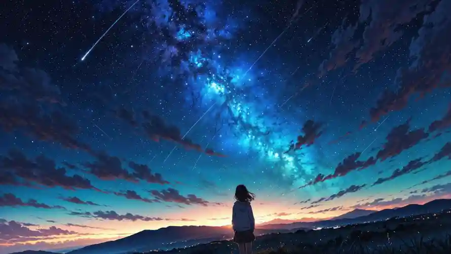 4k动漫壁纸 - 星空 - 二次元 - 动漫插画「哲风壁纸」