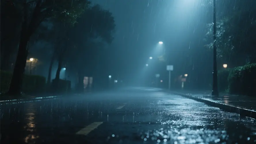 2k雨夜壁纸-夜晚街道 - 孤独氛围-寂静街道「哲风壁纸」