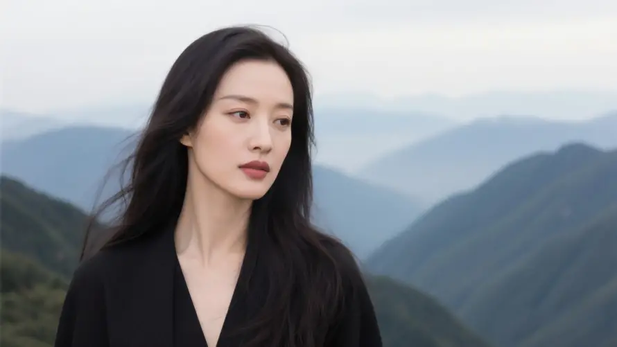 4k倪妮壁纸 - 山景 - 长发 - 女明星「哲风壁纸」