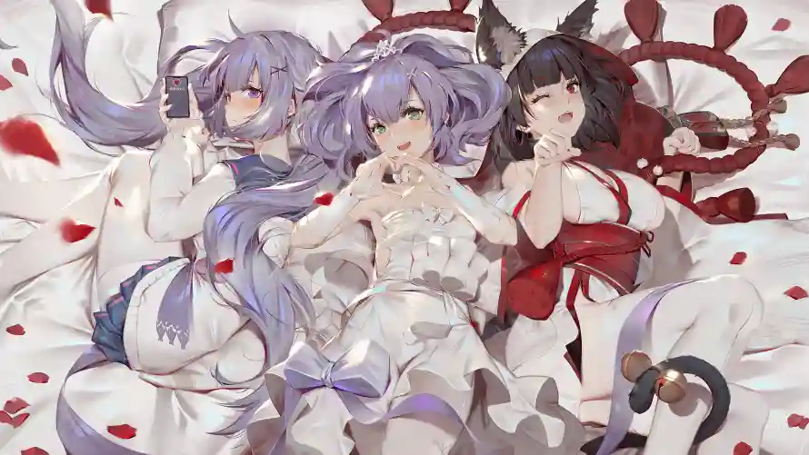 4k偶像壁纸 - 猫耳 - 红裙 - 美女「哲风壁纸」
