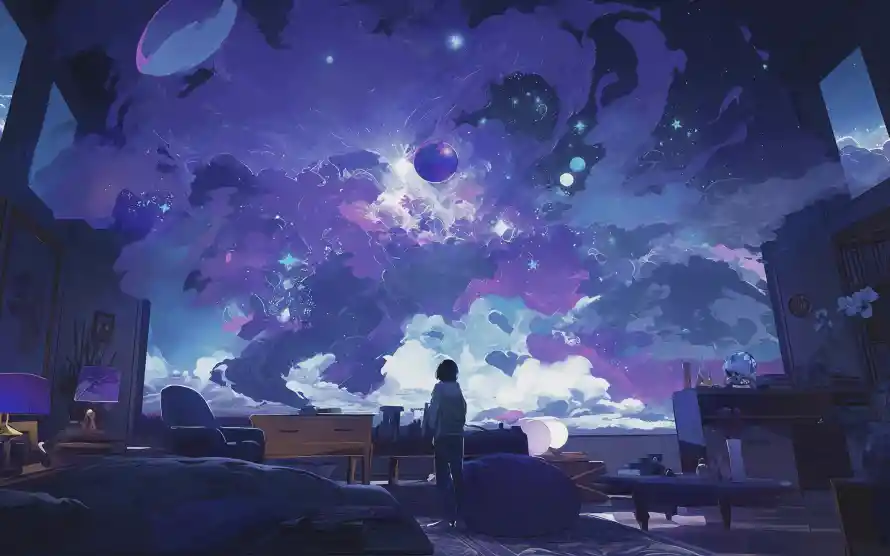 4k室内壁纸-室内场景 - 星空-室内星空免费下载「哲风壁纸」