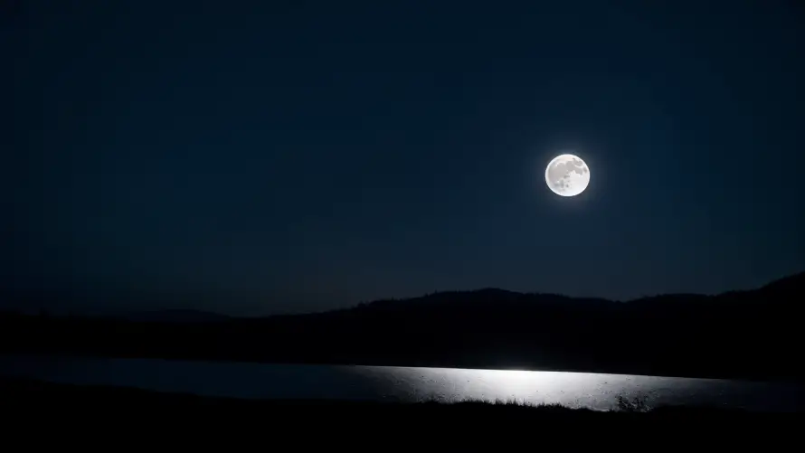 4k夜景壁纸 - 山脉 - 星空 - 月亮「哲风壁纸」