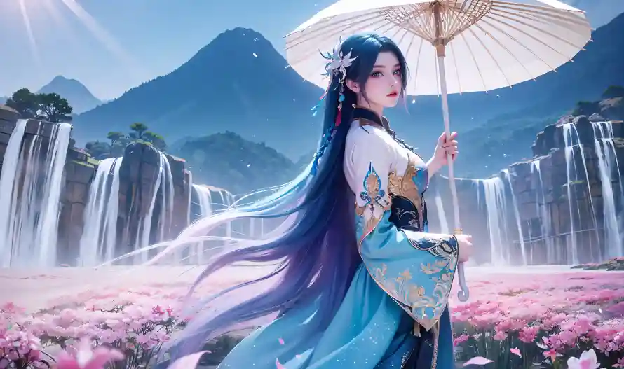 4k油纸伞壁纸 - 王秋儿 - AI绘图 - 古装美女「哲风壁纸」