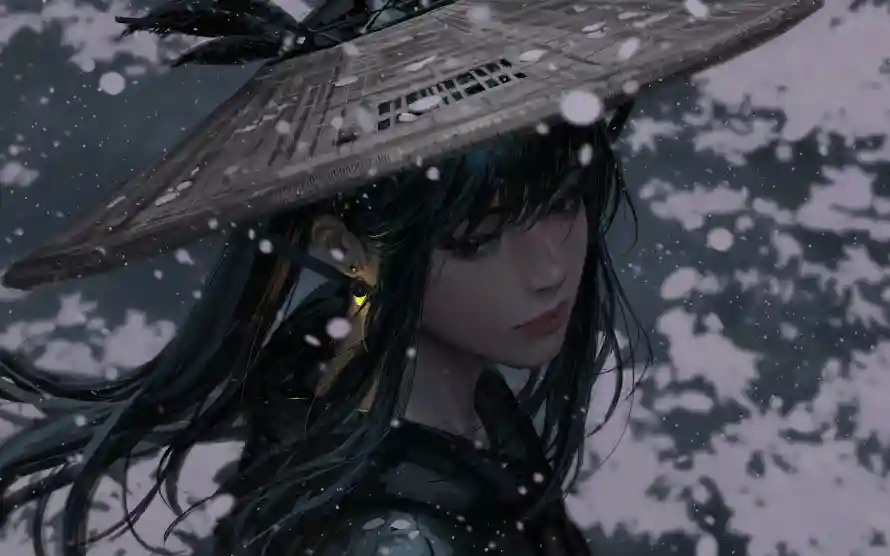 4k侠女壁纸 - 古风 - 斗笠 - 武侠「哲风壁纸」