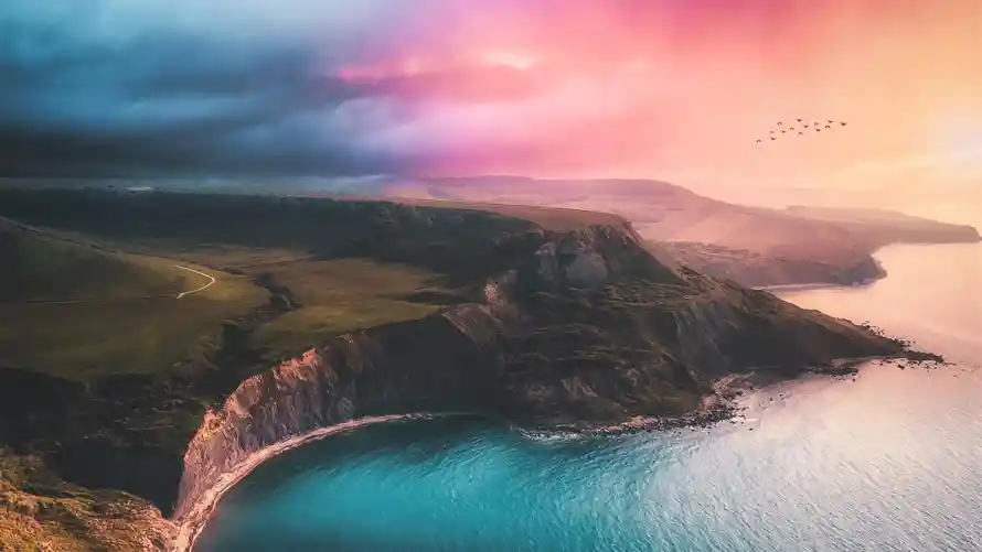 4k自然壁纸 - 风景 - 悬崖海景 - 日出海景「哲风壁纸」