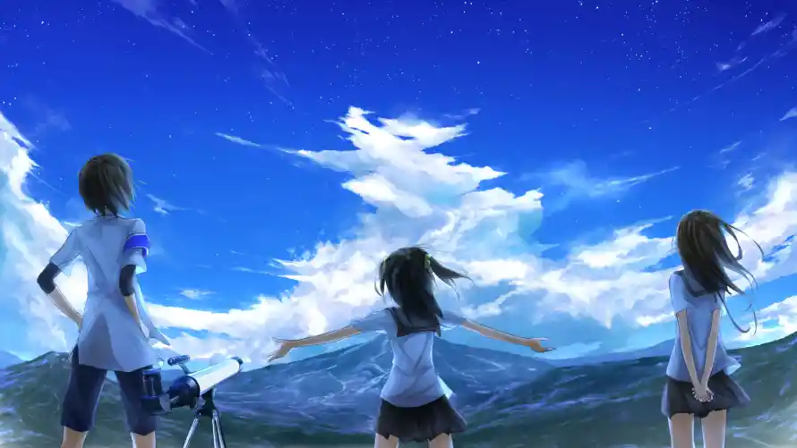 4k清新壁纸 - 二次元 - 少女背影 - 开阔远景「哲风壁纸」