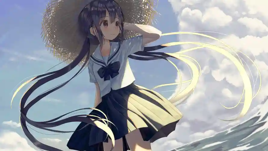 4k女孩壁纸 - 二次元 - 动漫女孩 - 海天背景「哲风壁纸」