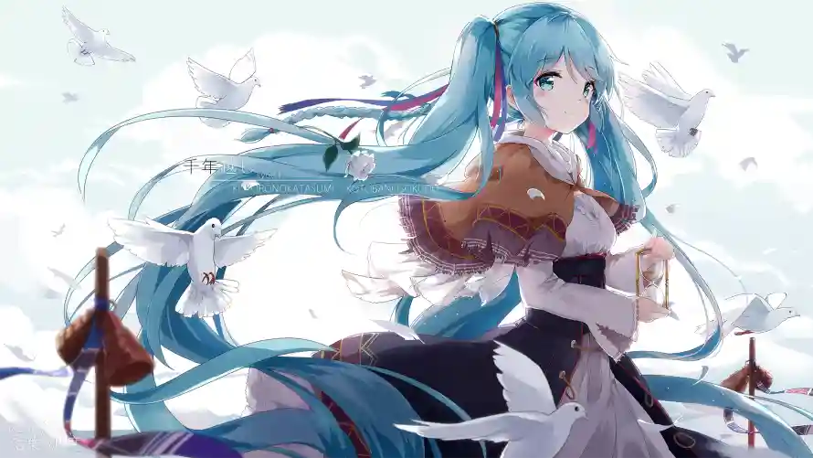 4k初音壁纸 - 二次元 - 初音未来 - 天空背景「哲风壁纸」