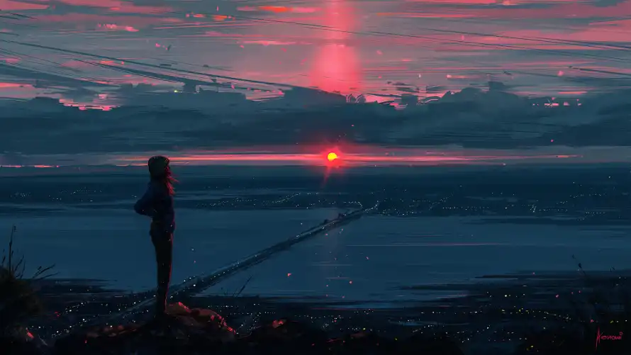 4k剪影壁纸 - 场景 - 夕阳 - 山脉「哲风壁纸」 4k剪影壁纸 - 场景 - 夕阳 - 山脉「哲风壁纸」