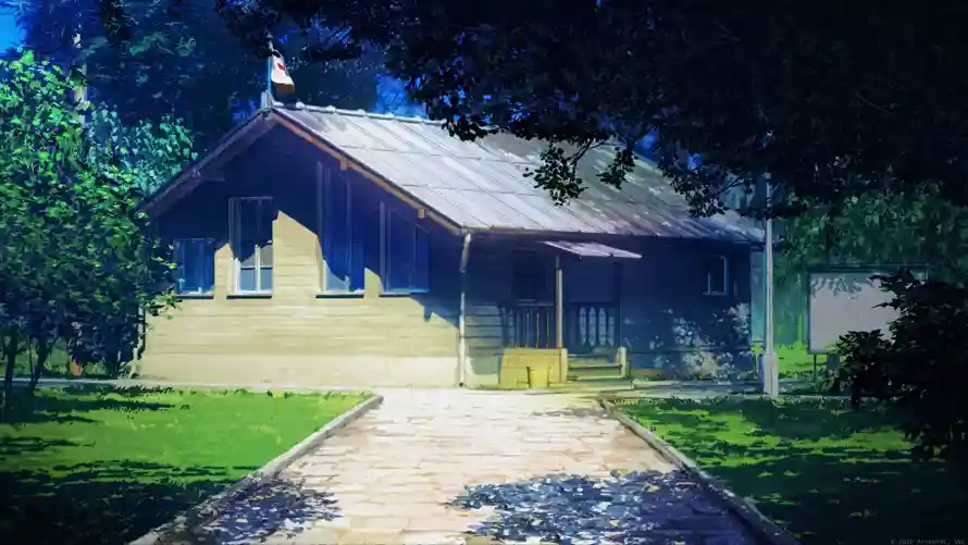 4k场景壁纸 - 二次元 - 动漫背景 - 夏夜木屋「哲风壁纸」