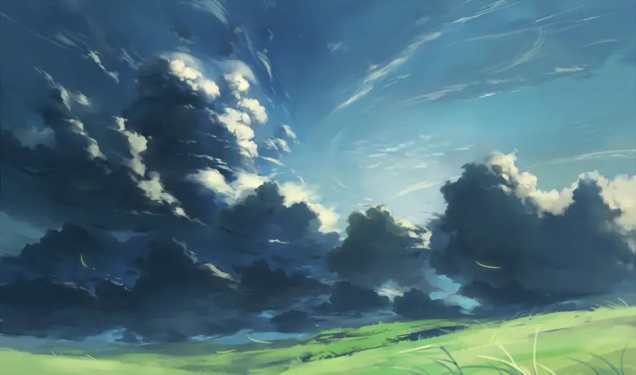 4k场景壁纸 - 天空 - 草地 - 二次元「哲风壁纸」