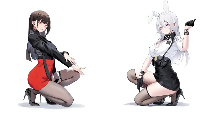 4k女孩壁纸 - 二次元 - 兔耳娘 - 红裙少女「哲风壁纸」