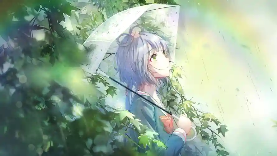4k插画壁纸 - 伞 - 森林 - 雨天「哲风壁纸」 4k插画壁纸 - 伞 - 森林 - 雨天「哲风壁纸」