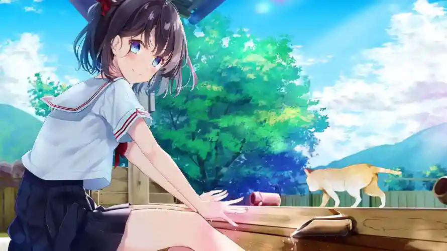 4k女孩壁纸 - 二次元 - 动漫场景 - 夏日猫咪「哲风壁纸」