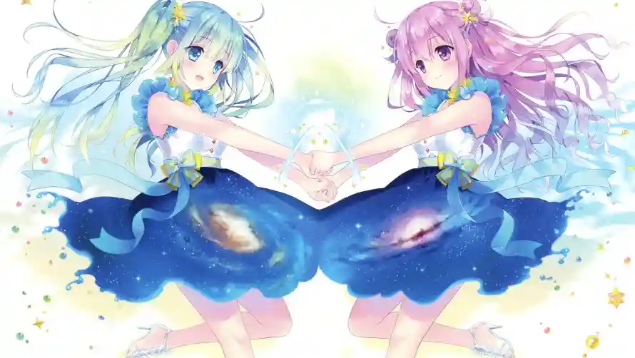 4k女孩壁纸 - 二次元 - 光点元素 - 星空背景「哲风壁纸」