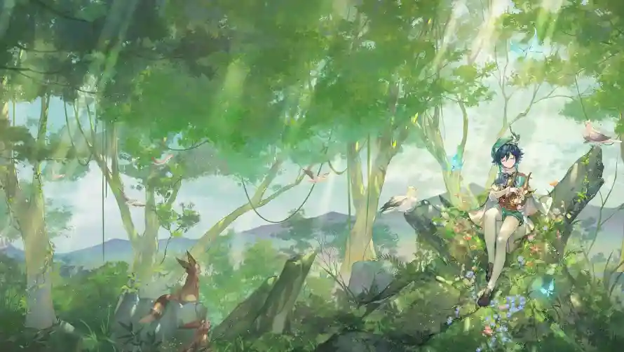 4k原神壁纸 - 温迪 - 风元素 - 开放世界「哲风壁纸」