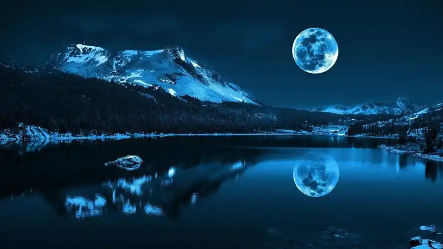 4k倒影壁纸 - 夜景 - 月夜 - 梦幻「哲风壁纸」