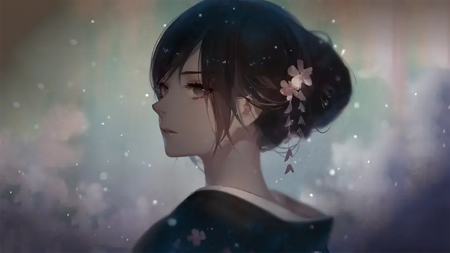 4k女孩壁纸 - 二次元 - 和服少女 - 日系插画「哲风壁纸」