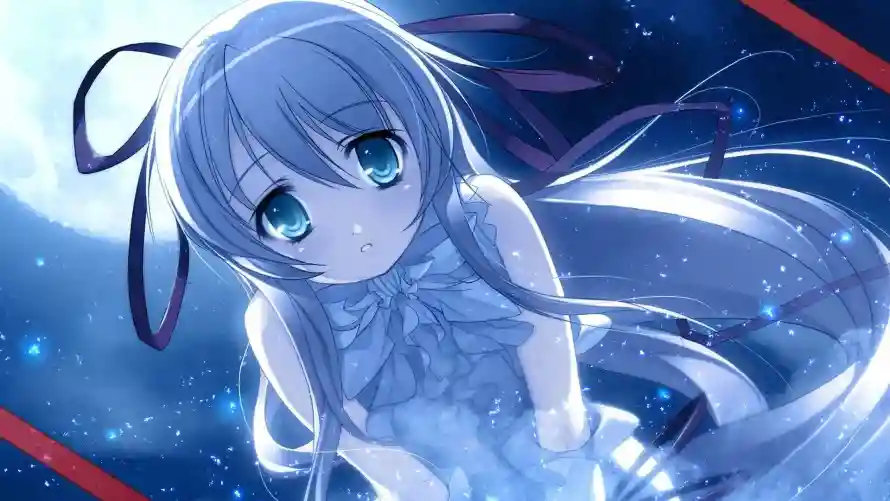 4k女孩壁纸 - 二次元 - 星空背景 - 蓝发少女「哲风壁纸」 4k女孩壁纸 - 二次元 - 星空背景 - 蓝发少女「哲风壁纸」