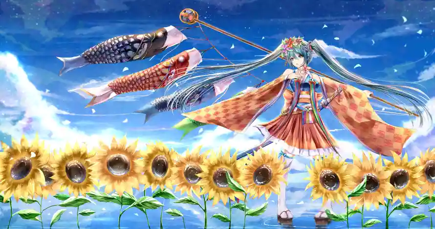 4k初音壁纸 - 二次元 - 向日葵 - 夏日祭「哲风壁纸」