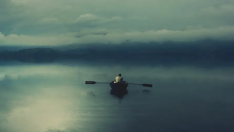 4k艺术壁纸 - 风景 - 宁静湖景 - 湖光泛舟「哲风壁纸」