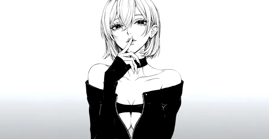6k动漫壁纸-少女插画 - 少女-指唇动作热门的壁纸「哲风壁纸」