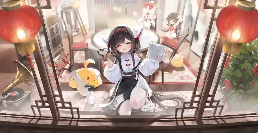 4k动漫壁纸-中式少女与少女-传统建筑热门的壁纸「哲风壁纸」