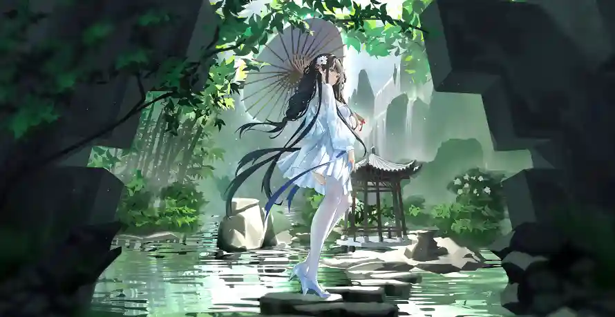 4k动漫壁纸-油纸伞和少女-中式元素免费下载「哲风壁纸」